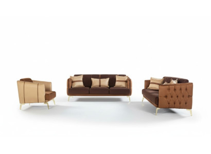 Sofagarnitur Sofa Garnitur 3+3+1 Sitzer Sessel Chesterfield Dreisitzer -> Dīvāngarnitūra Dīvāns Garnitūra 3+3+1 Sēdvietu Krēsls Chesterfield Trīsvietīgais