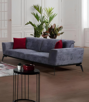 Sofas komplekts 331 Sēdeklis Polster Sofa dzīvojamā zona Mēbeles Sarkanā Pelēka