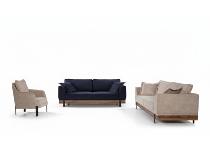 Sofas komplekts - dīvāns, krēsls, dīvāns, trīsvietīgais 3+3+1 vietas komplekts Moderns