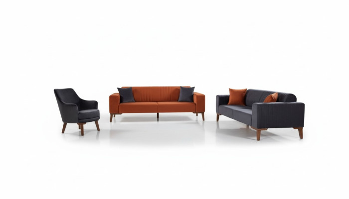 Sofas kopsēdzes sofas komplekts 3+3+1 krēsls audums 3 gab. dīvāna komplekts auduma apdarei