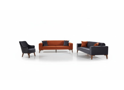 Sofas kopsēdzes sofas komplekts 3+3+1 krēsls audums 3 gab. dīvāna komplekts auduma apdarei