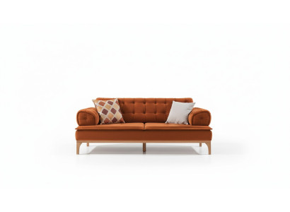 Sofa komplekts Divi sofi Dīvāns Krēsls Trīsvietīgs 3+1 Sēdekļa Oranžs