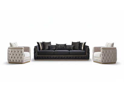 Sofa komplekts Dīvāns Dīvāns Krēsli Trīsistabu 3+3+1 Sēdekļa audums