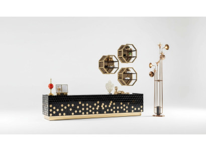 televīzijas skapis RTV televizora statīvs Sideboard skapis lowboard 260cm metāls