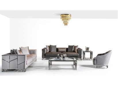 Sofas galdiņš 3+3+1 krēsls galds blakusgalds sofa krēsls komplekts 5 gab.
