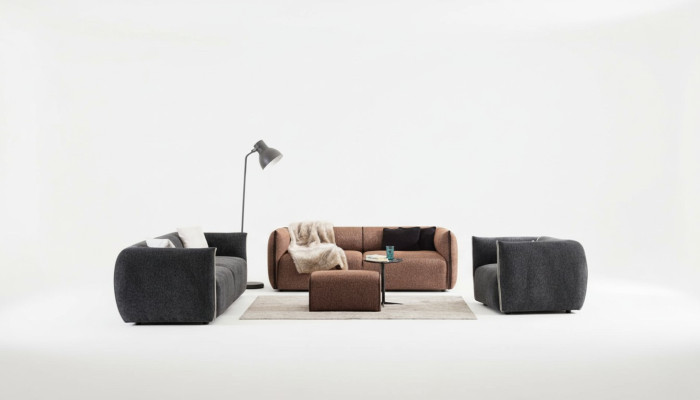 Sofas komplekts ar 4+3+1 sēdvietām, mēbelu komplekts, kopplaiks 3 gabalus, jauns