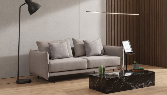 Trīsvietīgais dīvāns Sofa mēbeles iekārtojums Dīvāns Dīvāni Polster pelēcīgs Jauns