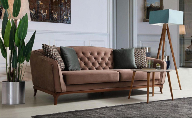 Garnitūra Sofa garnitūra Luxus dīvāns 4+1 sēdvietu grupa dzīvojamā istaba auduma dizaina mēbeles
