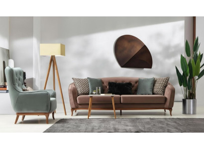 Garnitūra Sofa garnitūra Luxus dīvāns 4+1 sēdvietu grupa dzīvojamā istaba auduma dizaina mēbeles