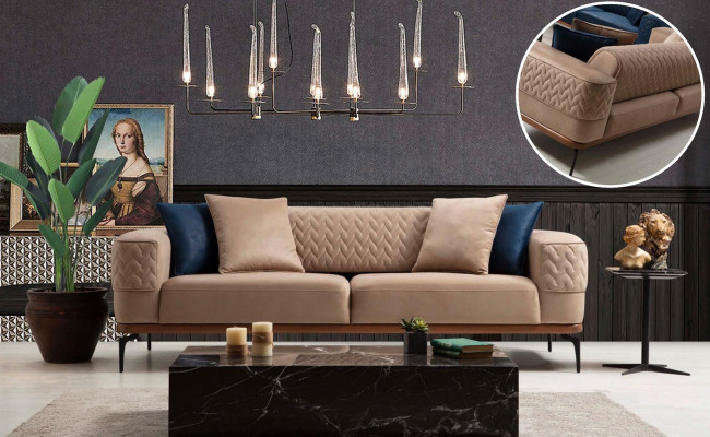 Luksusa dīvāns dizains trīskrēsls moderns dīvāns taupe dīvāni mēbeles apdare Loft Jauns