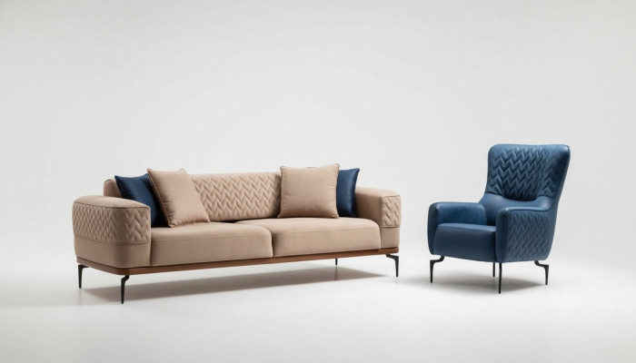 Sofagarnitūra Sofa Luxury Garnitūra Dīvāns Krēsls 3+1 vietnes Moderns komplekts dizaina grupa