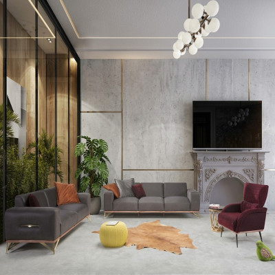 Sofas komplektācija Dīvāns Dīvāns krēsli Dīvāni Komplekta galds Ieguldītājs Materiāls