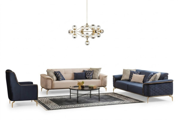 Sofagarnitur Garnitur Sofas Sofa Krēsli Trīspersonu 3+3+1 Sēdekļi Auduma Grupa Neuu