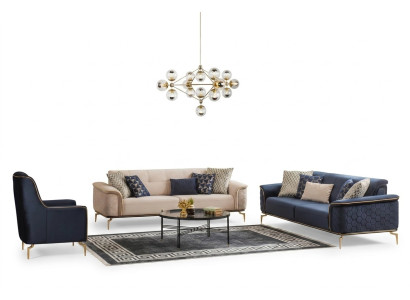 Sofagarnitur Garnitur Sofas Sofa Krēsli Trīspersonu 3+3+1 Sēdekļi Auduma Grupa Neuu