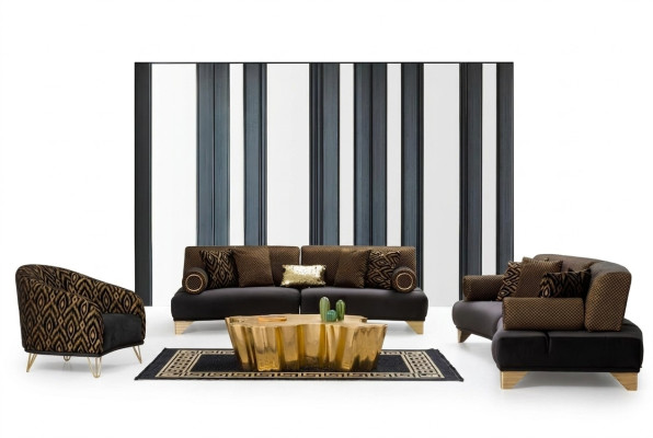 Sofas komplekts Divvietīgs dīvāns Dīvāns Krēsls Trijvietīgs 3+3+1 galdiņu komplekts Auduma grupa Jauns