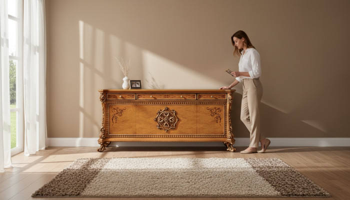 Luksusa komoda xxl Sideboard Kommode koka trauks Mēbeles skapis Brūns