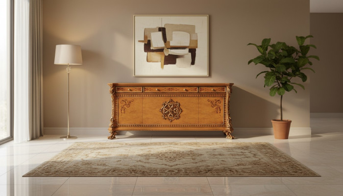Luksusa komoda xxl Sideboard Kommode koka trauks Mēbeles skapis Brūns