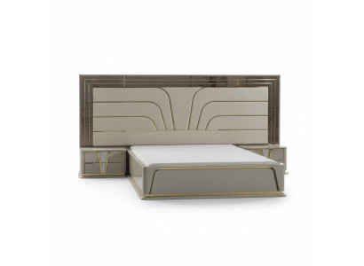 Gultas istaba komplekts divguļama gulta luksusa gulta Moderna beige komplekts 3 gabali Jauns
