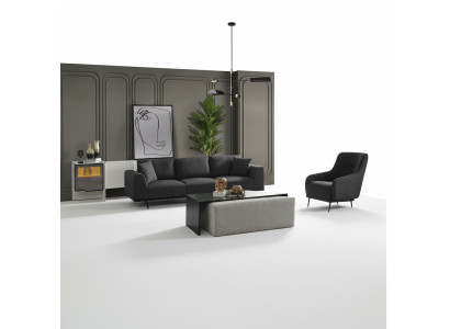 Sofa komplekts 4 sēdvietas 4 vietas dīvāns krēsls komplekts audums moderns pelēks
