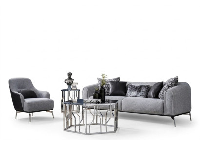 Moderns gultas sofa 3 sēdvietu krēsls trīsvietīgs auduma pelēks moderns poliesters