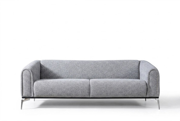 Drejēja divvietīgā sofa, 3-vietīgās sofās, sēdekļu audums pelēks, moderns, luksus mājoklis.