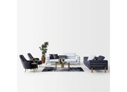 Sofas komplekts Durvju sekcija Dīvāns Sēdekļi Audums Moderns komplekts 4 gab.