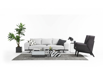 Sofas komplekts Dīvāns 2-vietīgs krēsls Divvietīgs Pelēks Moderns Audums Komplekts