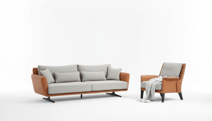 Sofa komplekts 21 sēdvietas dzīvojamajā istabā Oranžs audums Krēsla Divvietīga.