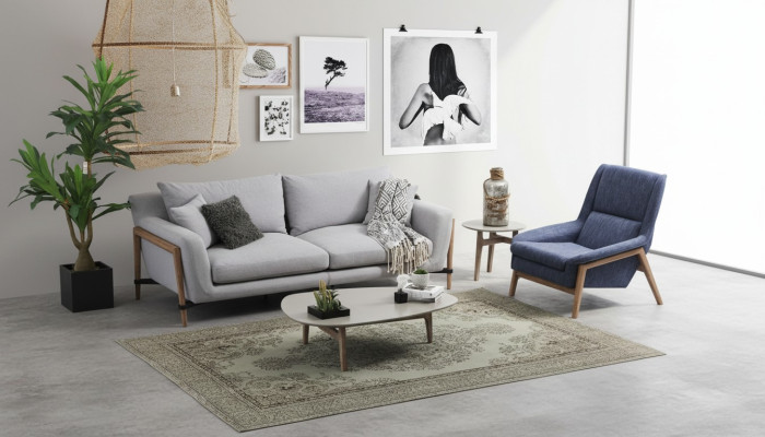 Sofa komplekts 2-vietīgs krēsls divvietīgs auduma dīvāns Moderns dizains pelēks