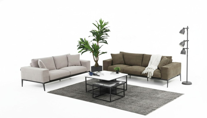 Sofas formājuma 32-vietīgais dīvāns, Pelēka dīvānu kopa Moderns komplekts Jauns.