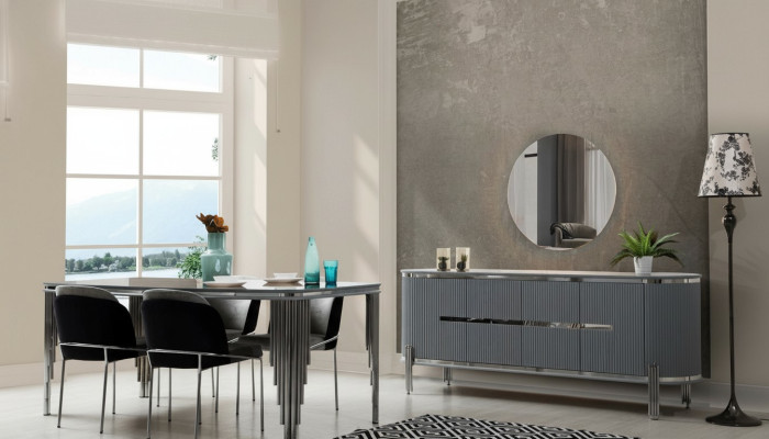 Pelnīgie ēdamistabas galds greyz Esszimmer Tisch Luxus Essgruppe Esstisch Stühle Sideboard 6tlg