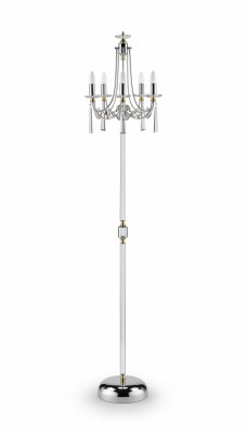 Kristāla grīdas lampa Stendamps Stenda luksusa apgaismojums Lukturis Lampa Sudrabs