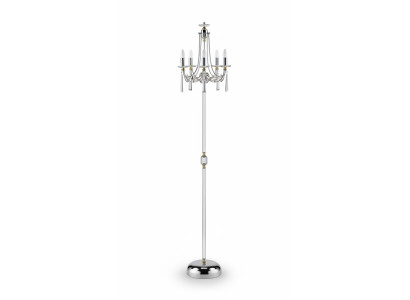 Kristāla grīdas lampa Stendamps Stenda luksusa apgaismojums Lukturis Lampa Sudrabs