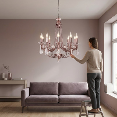 Luksusa kristāla lustra griestu lampa kronšteins griestu lampa zelts moderns