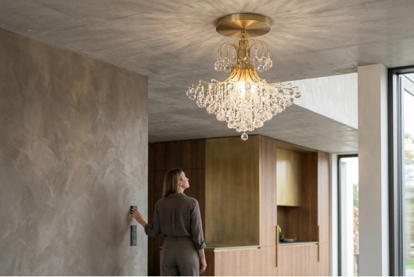 Luksusa karūkas griestu lampa griestu lampa Zelta karaliskā lusters