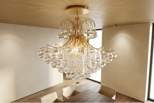 Luksusa karūkas griestu lampa griestu lampa Zelta karaliskā lusters
