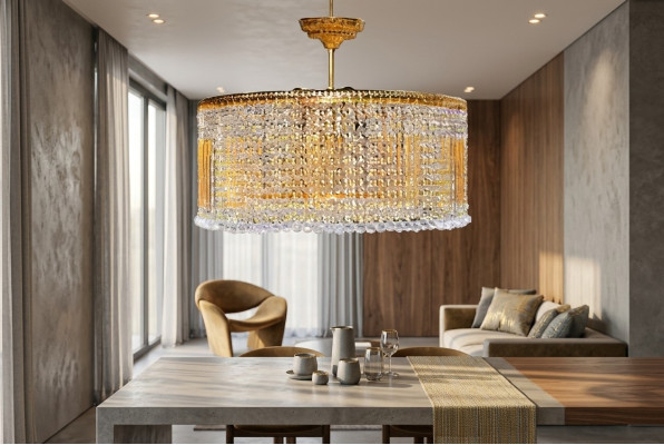 Luksusa lustrs kroņlukturis griestu lampa griestu lukturis lampas zelta gaismeklis