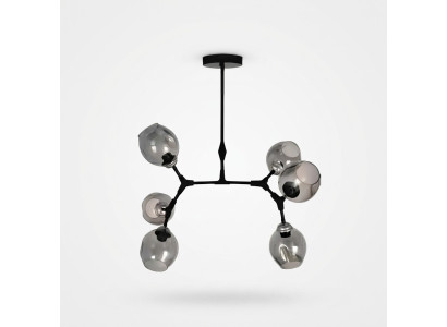 Gaisma ķēdelis Kronleuchter griestu lampa Modern stikls Melna Jauna