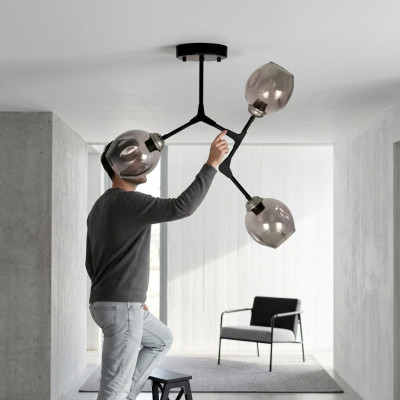 Lustes kronšlēgere griestu lampa griestu lampas modernais melnais.