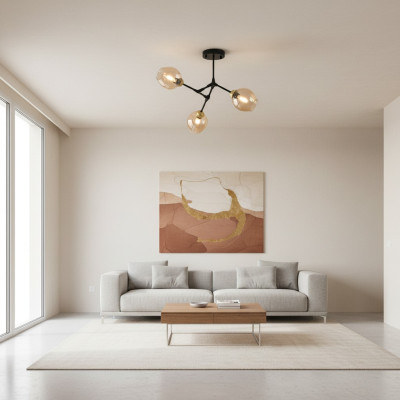 Lukturis Lustrs Kroņlukturis Griestu lampa Griestu lukturis Zelts Moderns Stikls