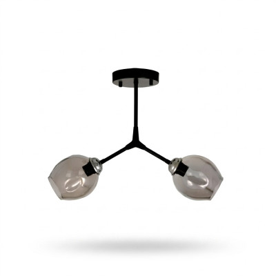 Gaisma plafondiem Lustr tasēs griestu lampa Lampas stikls melns