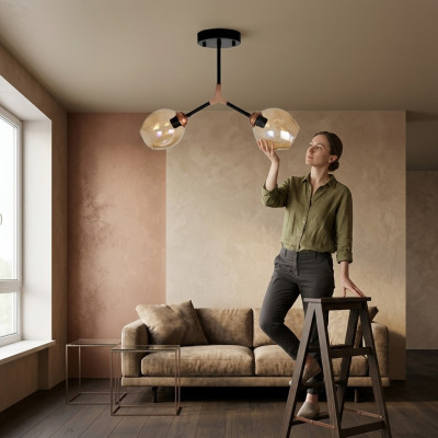 Gaisma kroni kronlehts griestu lampa lampas stikls zelts moderns