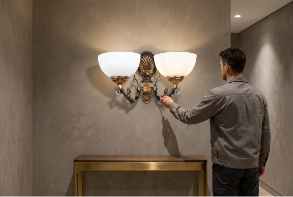 Gaisma Lampas Sienas Lampas Sienas Lampa Kronis Sienas Lampas Brūns Klasisks