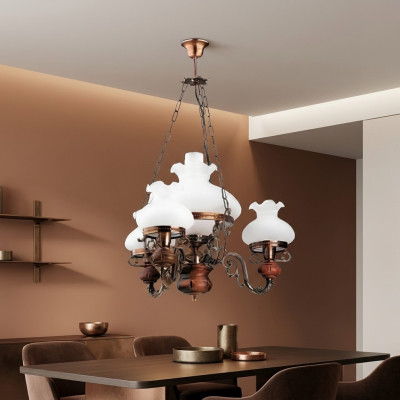 Gaisma kronštēns kronštēns griestu lampa lampa stikls brūns baroks