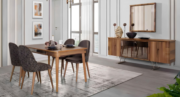 Sideboards koka skapis mēbeles komodes brūns jauns Sideboard ar spoguli priekšgalds