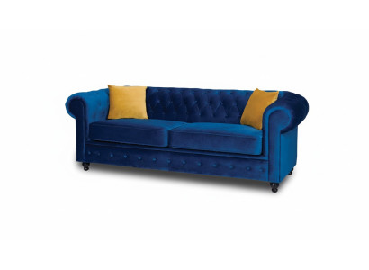 Sofas Polster Sofas 3 Sitz Chesterfield Tekstilsoda Zila Klasiska dizaina jauna