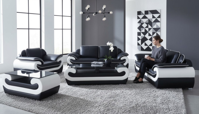 Sofa komplekts + galdiņš USB 3+2+1 vietas sofa dīvāns Garnitūras ādas dīvāni Pilsteri