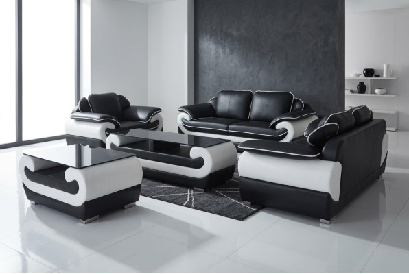 Sofa komplekts + galdiņš USB 3+2+1 vietas sofa dīvāns Garnitūras ādas dīvāni Pilsteri