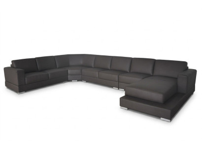 Stūris ādas Moderna XXL dīvāns Mājām Dzīvojamā Istaba Ādas dīvāns Sofa U-formas USB stūra dīvāns Jauns