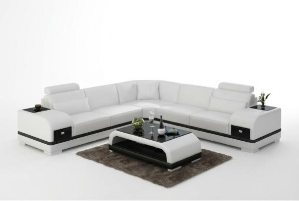 Ādas dīvāns Dīvāns Dzīvojamā istaba Stūra dīvāns Stūra garnitūra Moderns dizains G8013B-Sofa